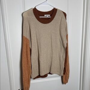 Colorblock Sweater in Beige and Brown